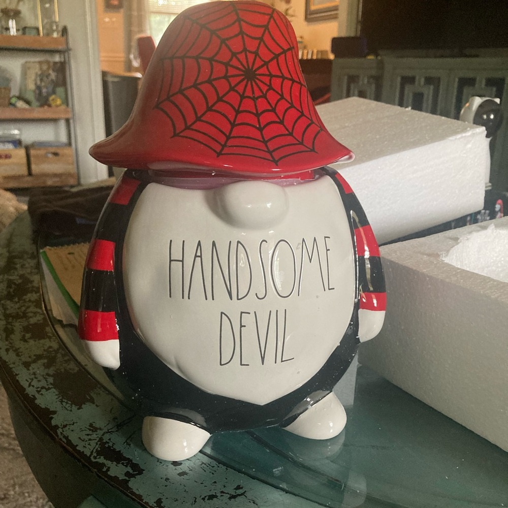 BRAND NEW-Rae Dunn-Handsome little Devil Ceramic Jar